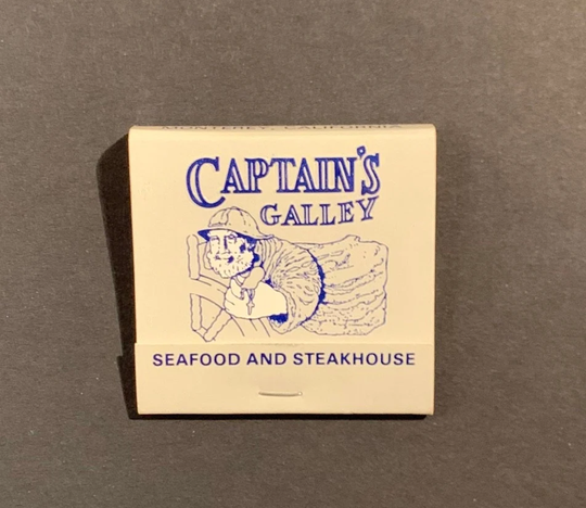 Vintage Matchbook, Captains Galley, Seafood, Restaurant, Monterey, California, with All 28 Match Sticks, Free Ship in Usa