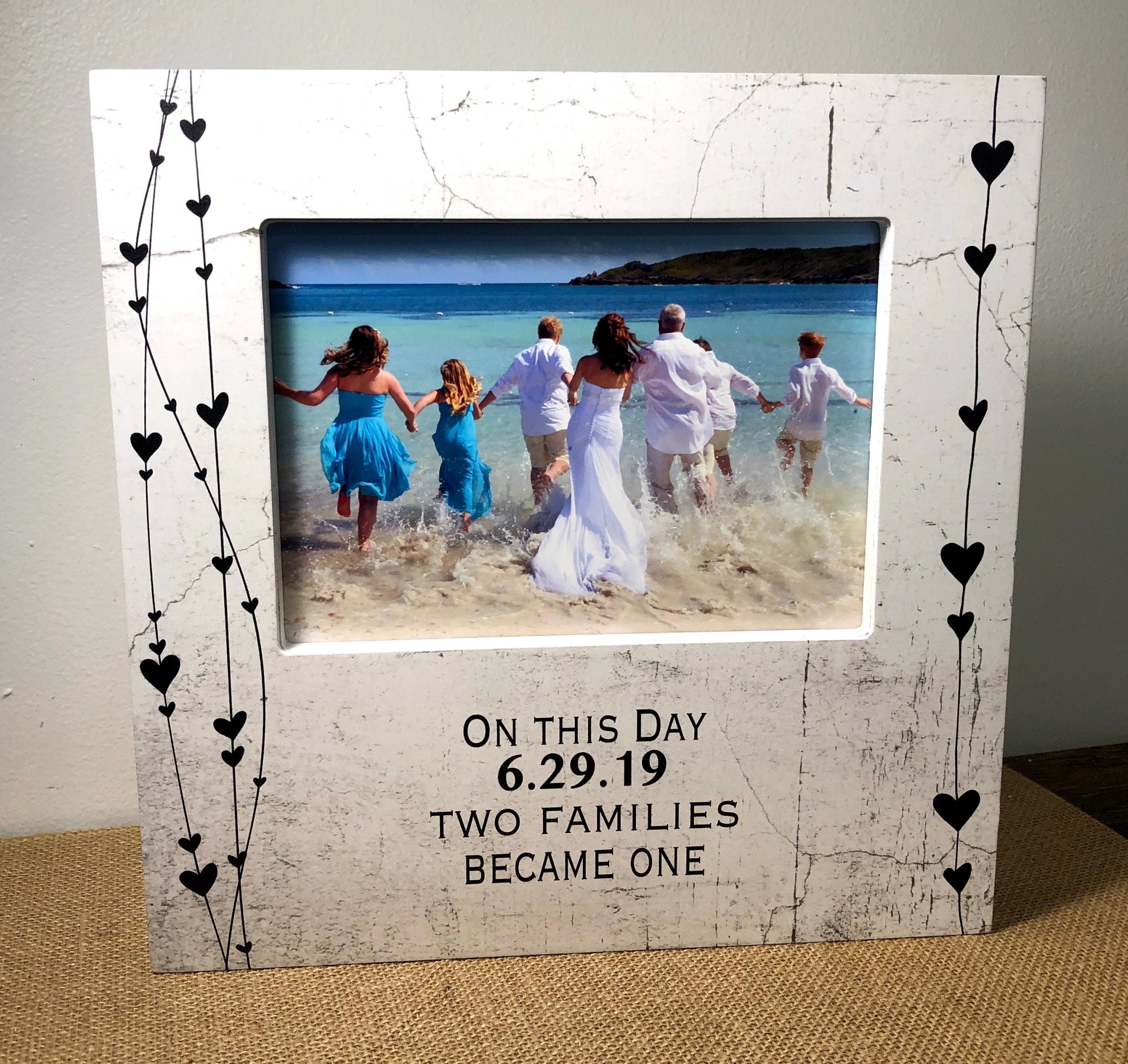 Two Families Become One Blended Family Wedding Gif Step Signs, Picture Frame Gift Second Marriage