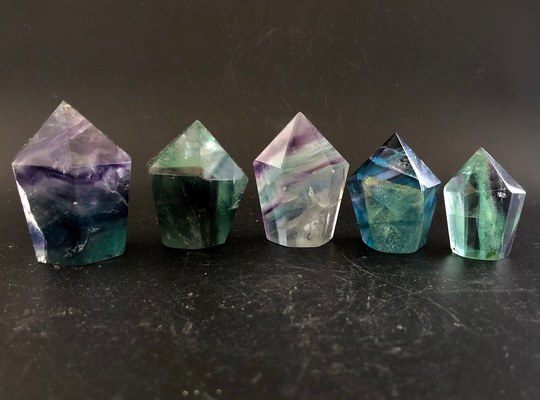 New Style Rainbow Fluorite Wands Tower, Point, Obelisk, Size. 1.6-2.4 Inch Op02-07