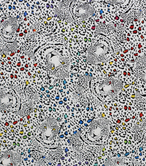 Leopard Rainbow Blend, Flannel Fabric By The Yard