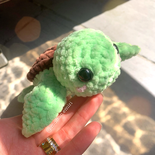 Sea Turtle Crochet Plushie Custom | Tortue Kawaii Personnalisable Amigurumi Animal Ocean Original Present Doll Mer Shell Carapace