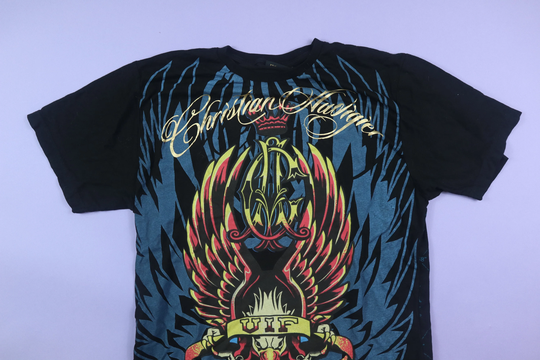 Christian Audigier Tattoo Ed Hardy All Over Print Y2K T-Shirt
