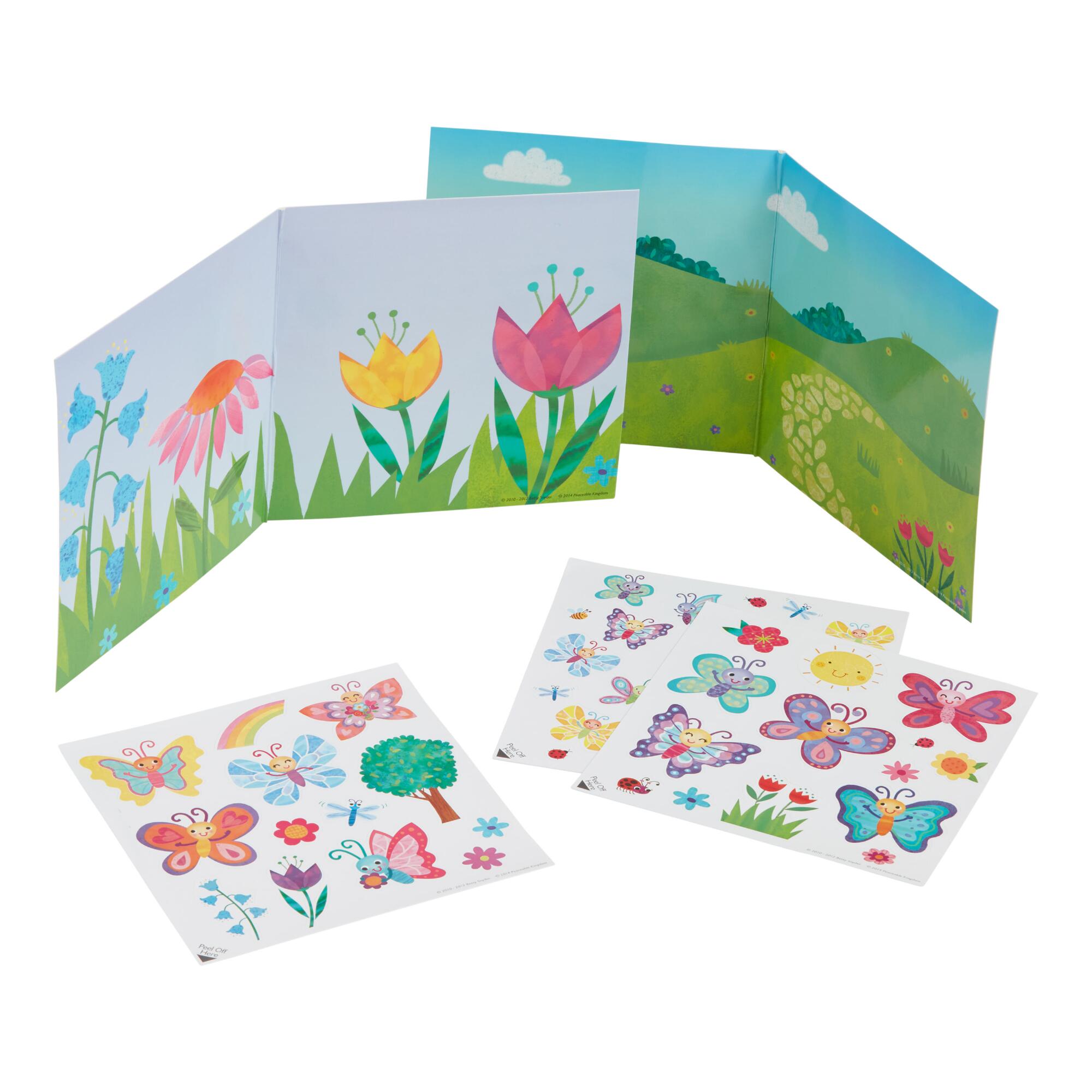 Peaceable Kingdom Butterfly Reusable Sticker Set: Multi - Paper by World Market