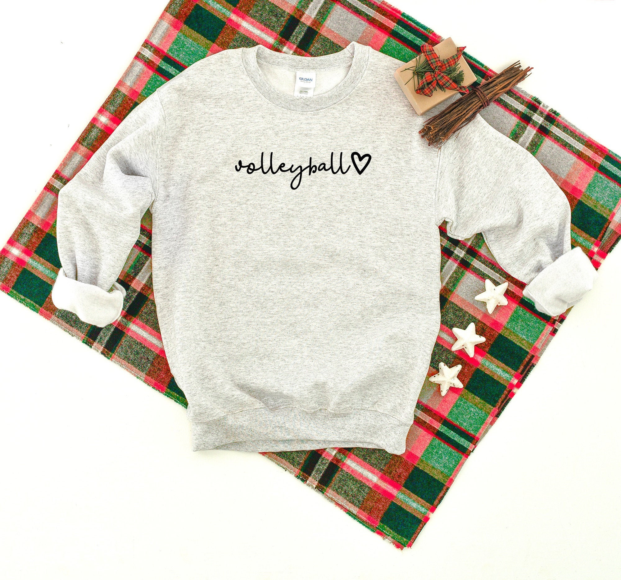 Volleyball Script Heavy Blend Crewneck Sweatshirt, Mom Sweater Lover Love Shirt Gift For