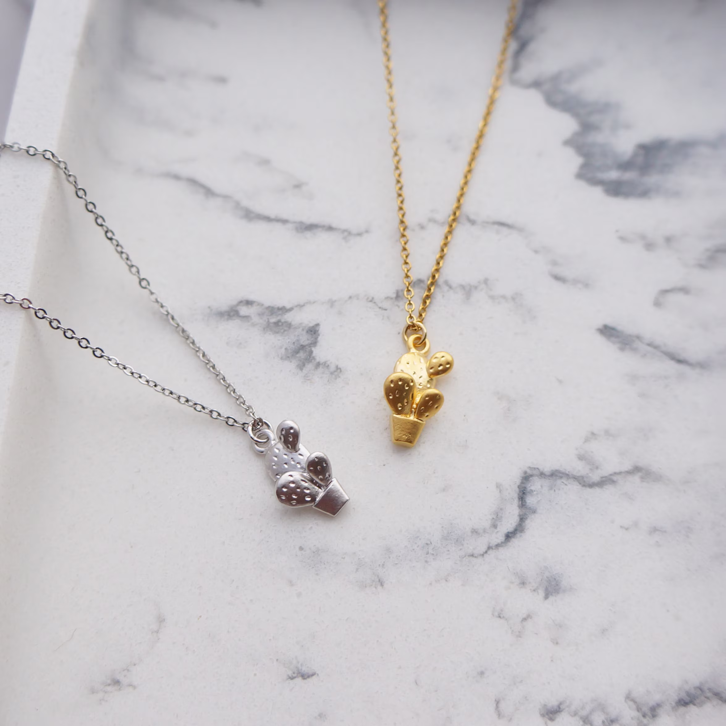 Tiny Cactus Necklace We Stick Together Dainty Jewelry Best Friend Gift For Women Delicate Layered