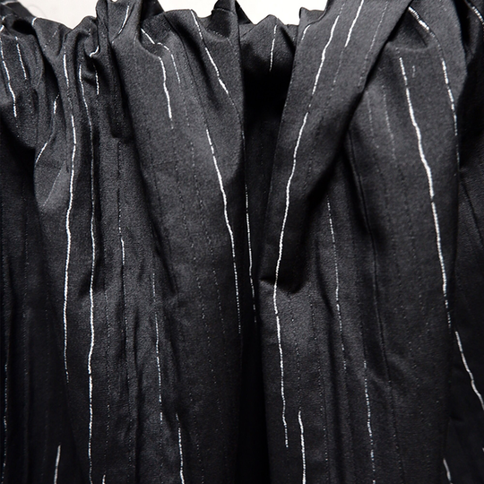Designer Fabric Black Stripes Blended Jacquard Shirt Pants Dark Punk Gothic Style Half Yard Unit
