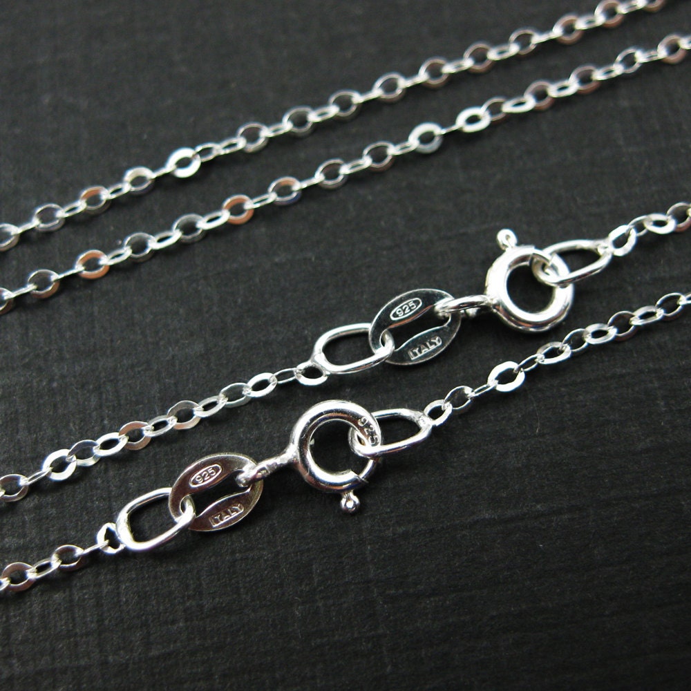 925 Sterling Silver Chain, Necklace - Cable Flat Oval Finished For Pendant, Ready To Wear 24 Inches | 1 Pc Sku 601021-24