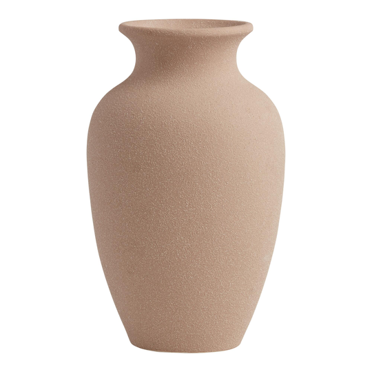 Tall Natural Textured Sand Glaze Ceramic Vase: Brown by World Market