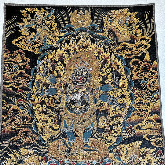 Tibet Nepalese Thangka Painting, Silk Embroidery, Brocade Painting/Tibetan Medicine God Decoration Hanging Painting