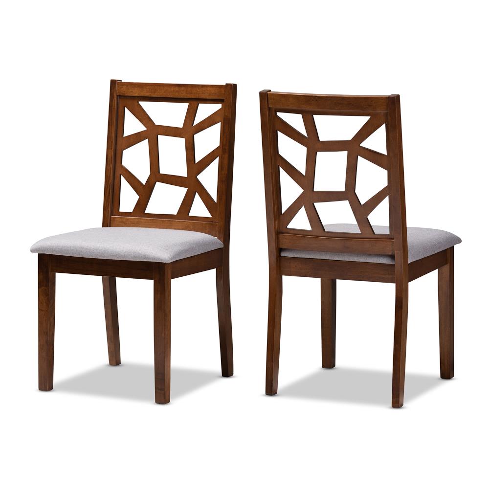Baxton Studio Set of 2 Abilene Contemporary/Modern Polyester/Polyester Blend Upholstered Dining Side Chair (Composite Frame) in Gray | 149-2PC-8963-LW
