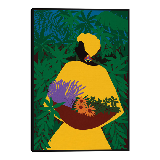 Aja Goddess of Healing By Synthia SAINT JAMES Wall Art: Green/Yellow/Multi - Large by World Market