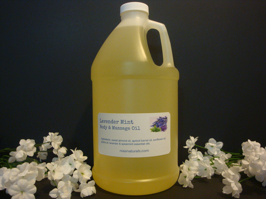 Lavender Mint Body Massage Oil Blend- 100% Natural 1/2 Gallon | 64Oz - Hair/Skin/Bath