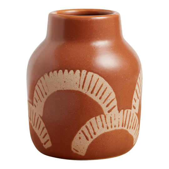 Terracotta and Natural Circle Ceramic Vase: Brown by World Market