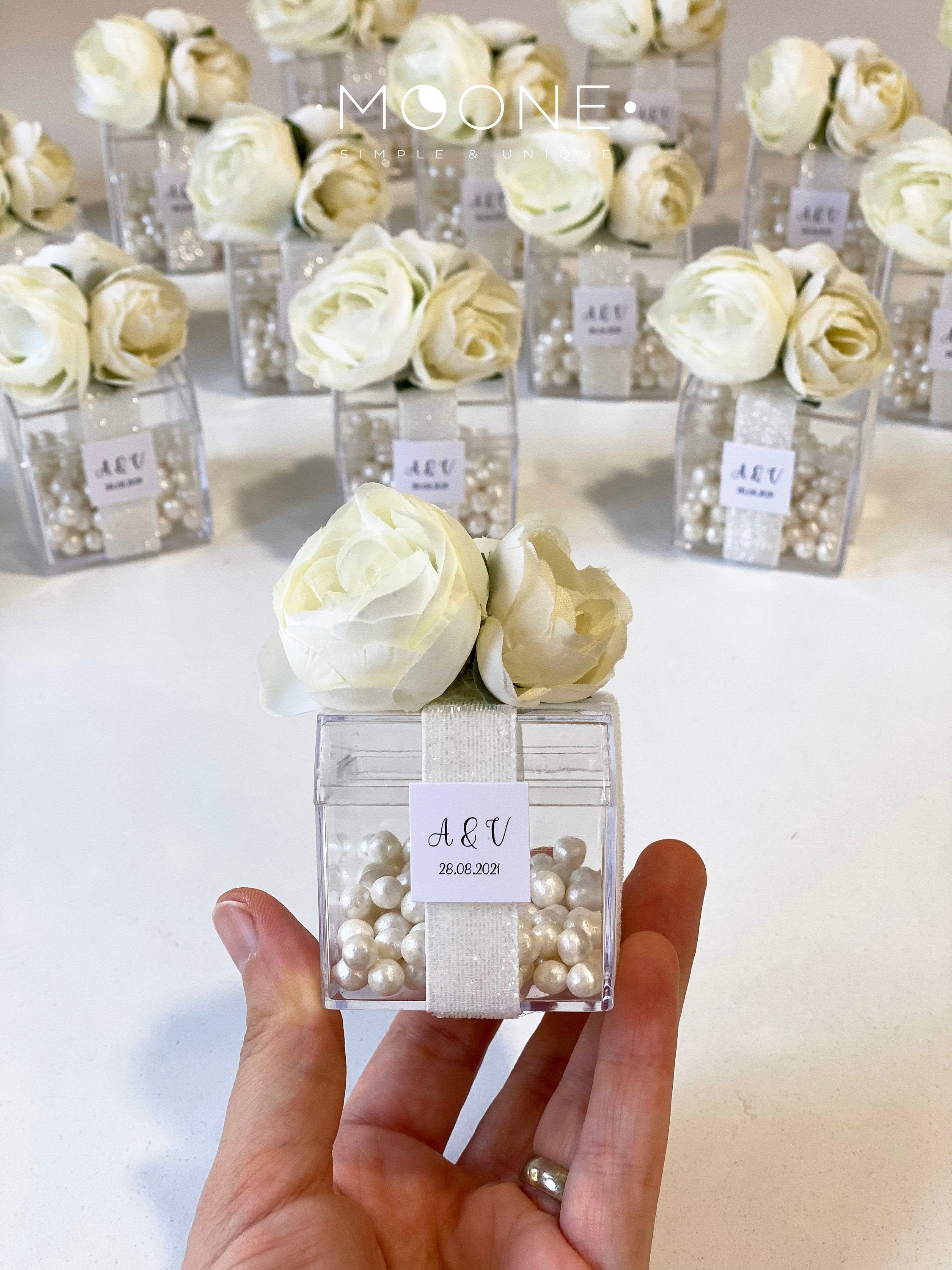 10Pcs Wedding Favors For Guests, Favor Boxes, Cube, White Favors, Baby Shower Bridal Favor, Birthday Sweet 16
