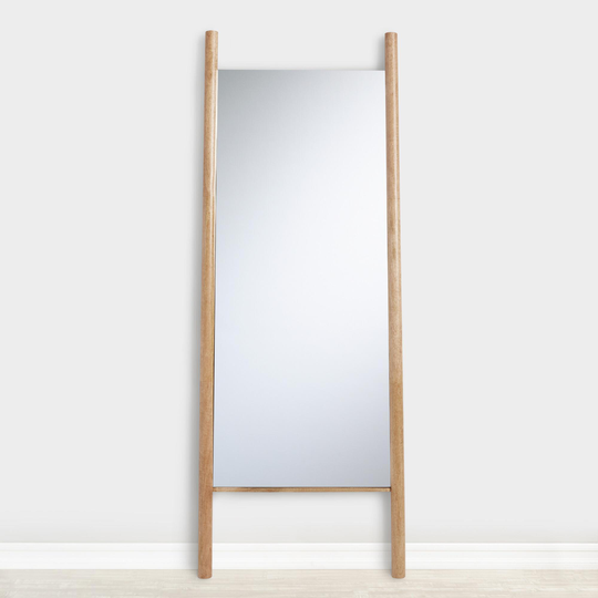 Natural Wood Ladder Arya Leaning Full Length Mirror by World Market
