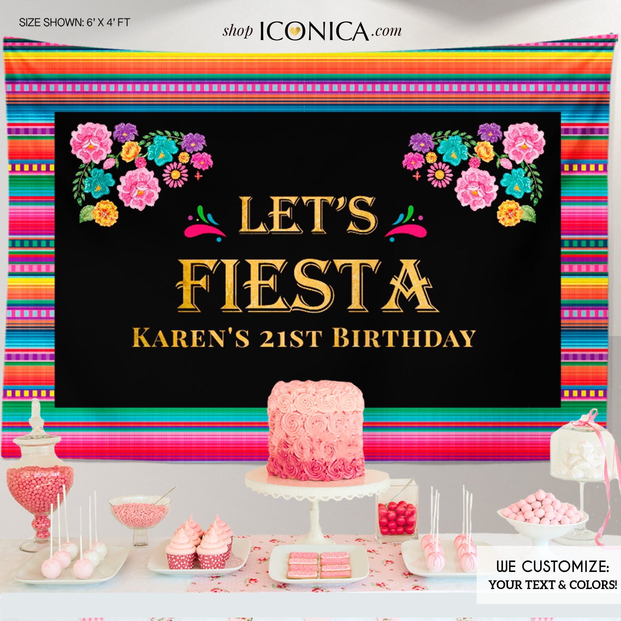 Fiesta Themed Backdrop, Mexican Backdrop, Cinco De Mayo Decorations, Baby Shower Or Bridal Fiesta, Printed Printable File