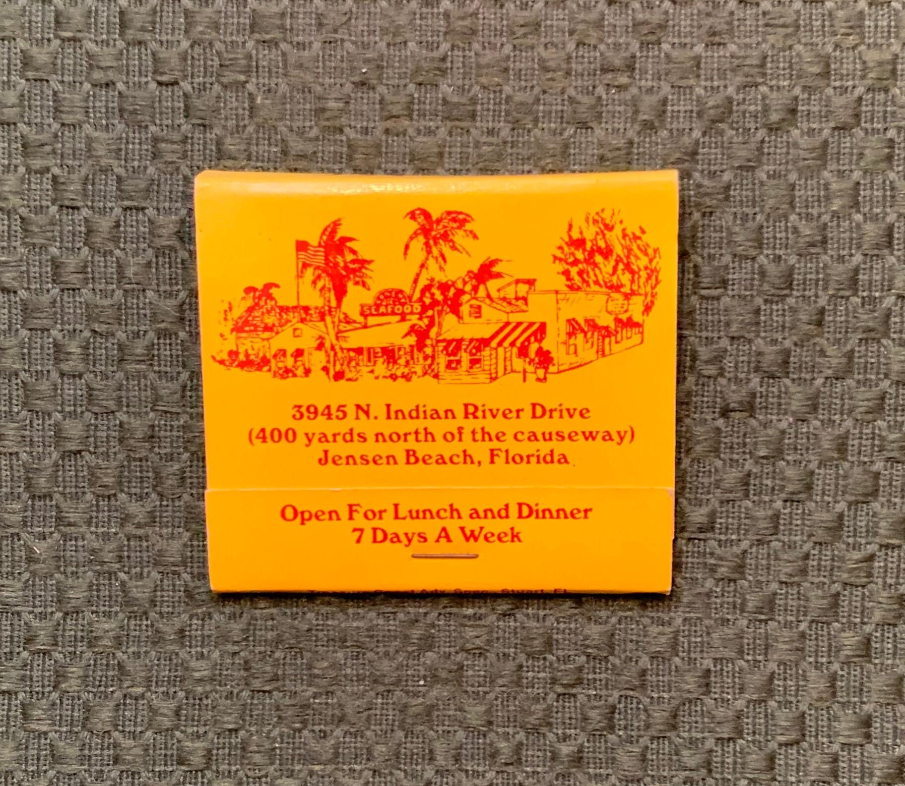 Vintage Matchbook, Conchy Joes, Seafood, Restaurant, Jensen Beach, Florida, with 30 Match Sticks, Free Ship in Usa