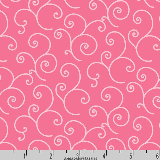 Pink Swirl Fabric, Maywood Studio Kimberbell Basics 8243Pp Scroll, Tone On Blender Quilt Fabric By The Yard, Cotton