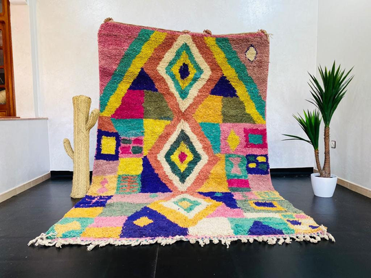 Amazing Moroccan Rug Handmade Mrirt Authentic High Quality Wool Carpet Bohemian Rug Teppich Marokko. 10.1 X 6.4 Ft