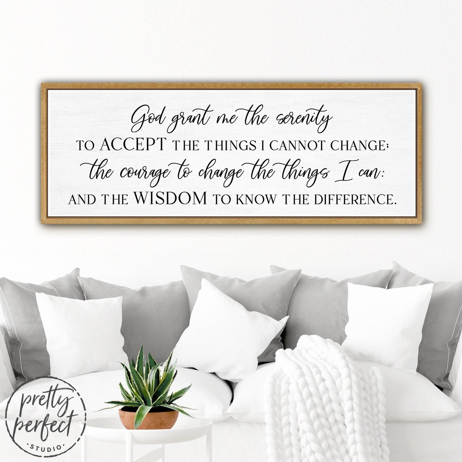Serenity Prayer On Canvas | God Grant Me Wall Plaque The Serenity, Art Rustic
