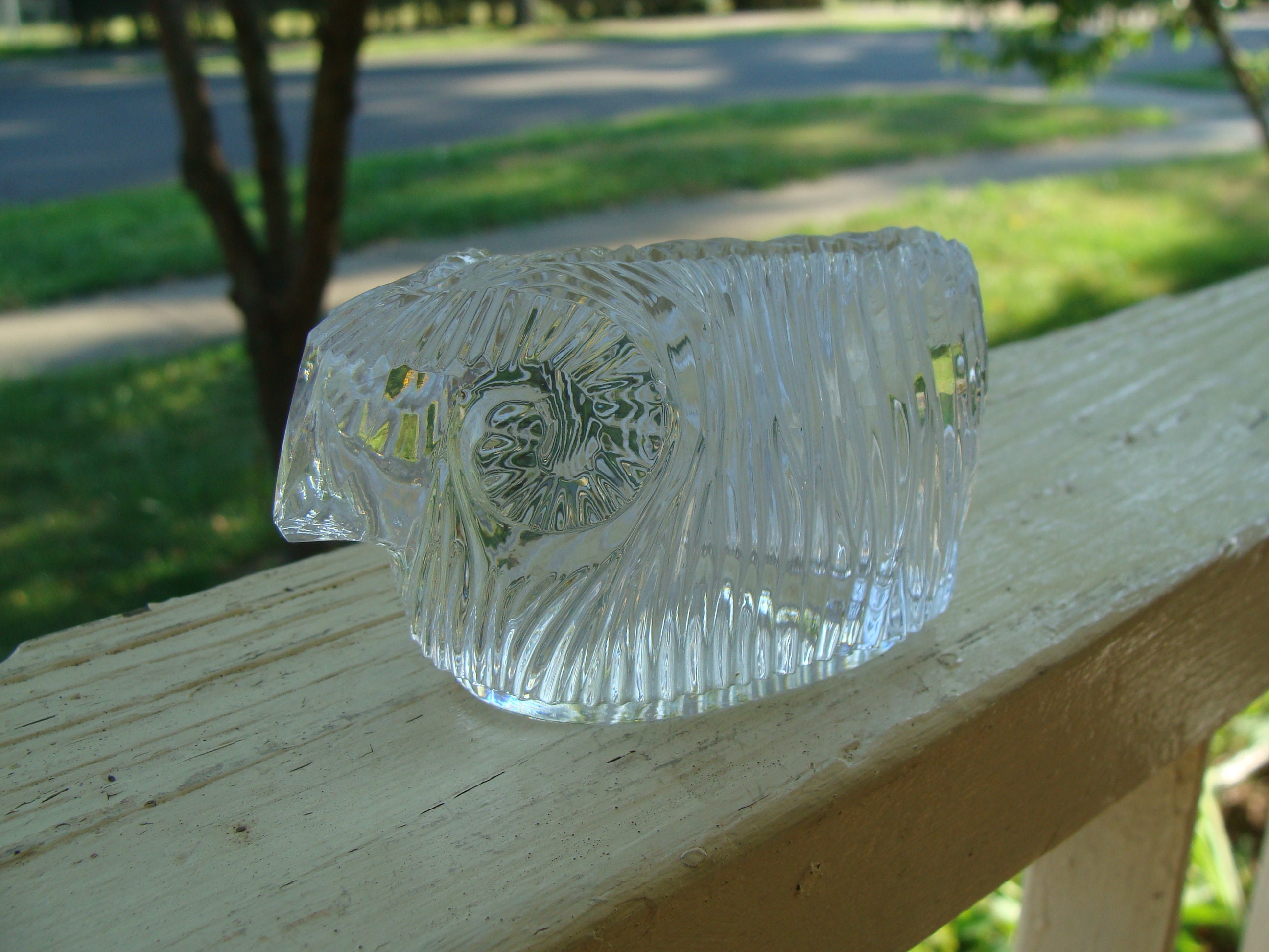 Waterford Irish Cut Crystal Ram Paperweight Signed With Gothic Script Mark Figural Paper Weight Horned Sheep Aries Figure