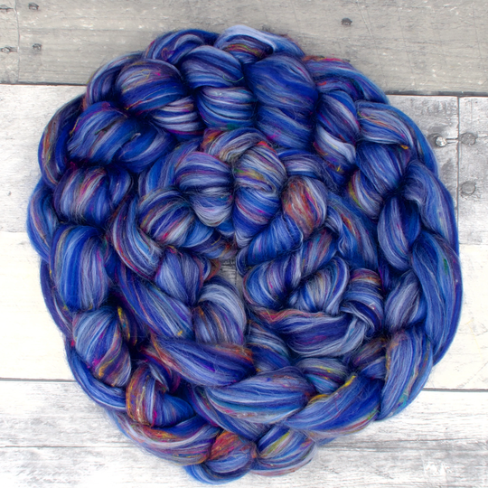 Corriedale/Bamboo Sari Silk, 4Oz, Combed Top Signature Blend, Wool Roving, Soft For Spinning, Spinning Fiber