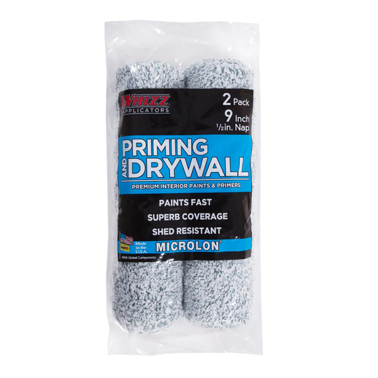 WHIZZ MICROLON Priming and Drywall 2-Pack 1/2-in Nap Woven Synthetic Blend Paint Roller Cover | 93929