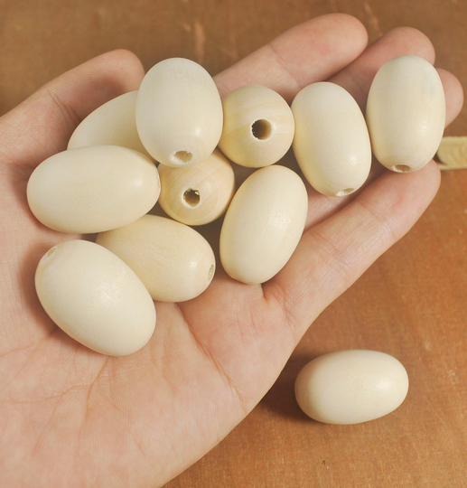30Pcs Oval Wood Beads, Unfinished Wooden Beads Findings, Oval Spacer Bead, Wholesale,20x30mm