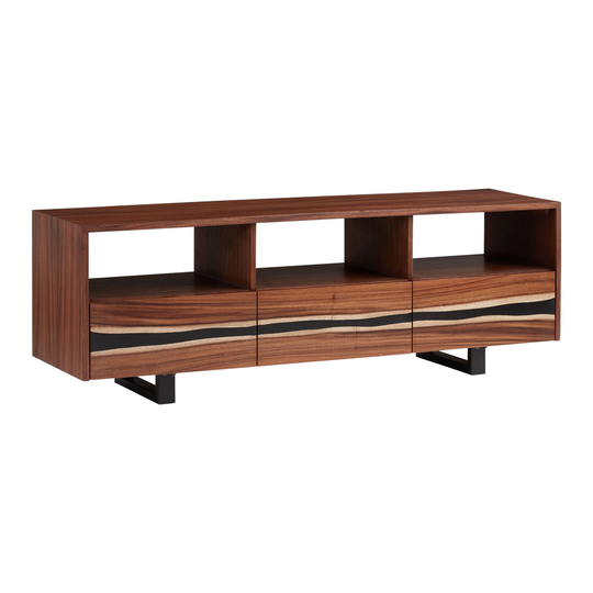Mocha Live Edge Wood And Resin Cailen Media Stand: Brown by World Market
