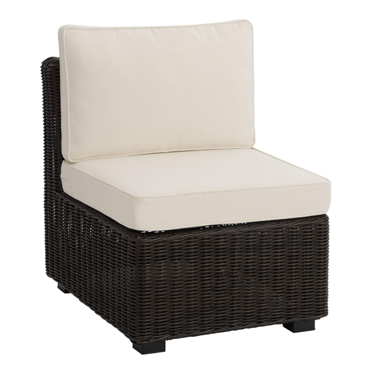 Espresso Navarra Modular Outdoor Patio Sectional Armless Chair: Brown by World Market