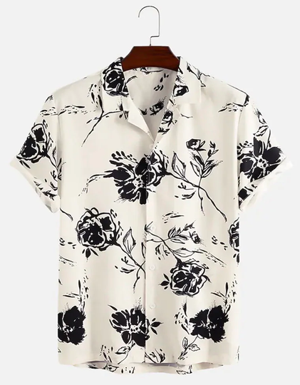 Unisex Cotton Blend Modern Casual Men Shirt, Short Sleeve, Summer Wear, Shirt, Linen