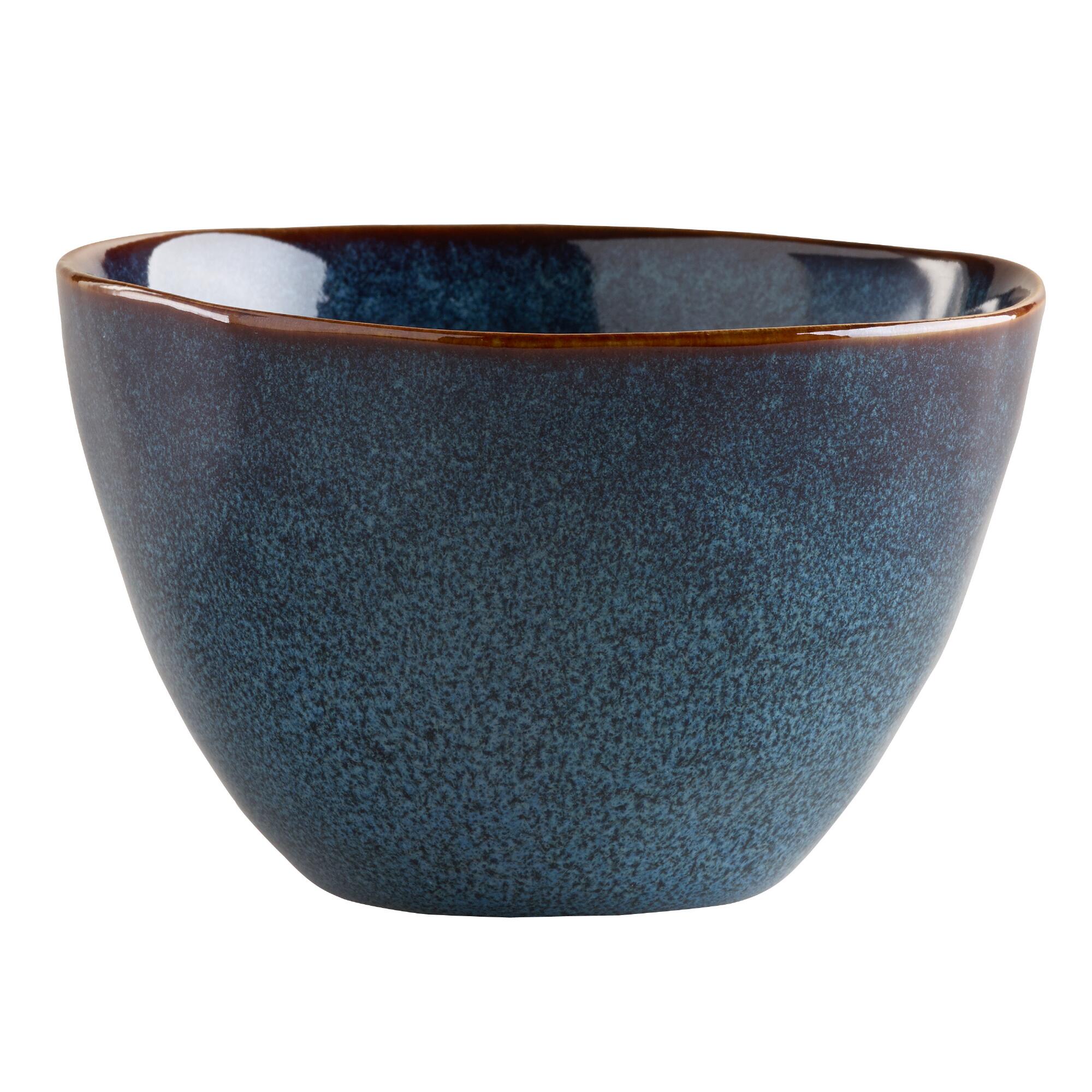 Indigo Organic Reactive Glaze Serving Bowls, Set of 2: Blue - Stoneware by World Market