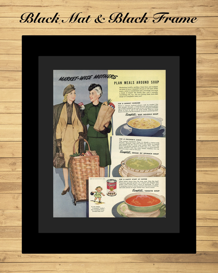 Campbell's Tomato Soup Print Advertisement - Vintage Kitchen Decor Food Enthusiast Gift Christmas Present