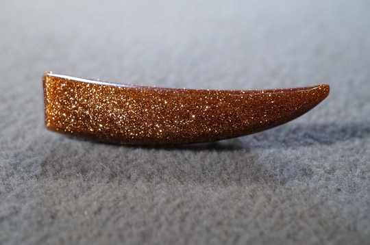 Vintage 12 K Yellow Gold Filled Bold Oblong Horn Design Stone Art Deco Style Pin Brooch