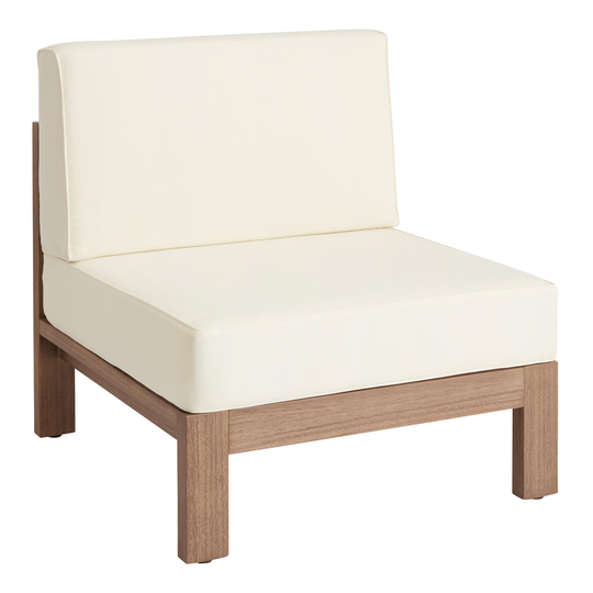 Eucalyptus Segovia Modular Outdoor Patio Sectional Armless Chair: Brown - Wood by World Market