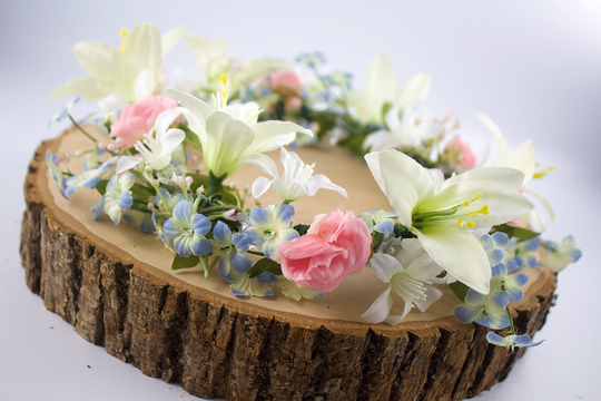 Custom Transgender Pride Silk Flower Crown Wreath