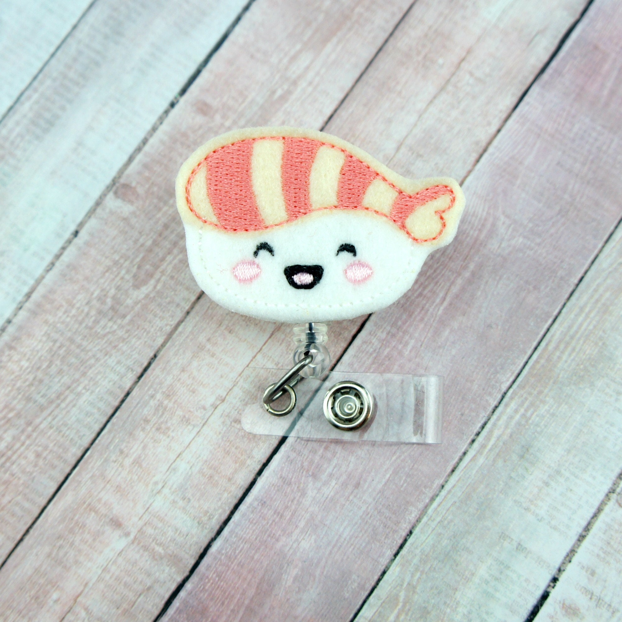 Sushi Badge Reel - Ramen Feltie Reel- Retractable Id Holder Pull