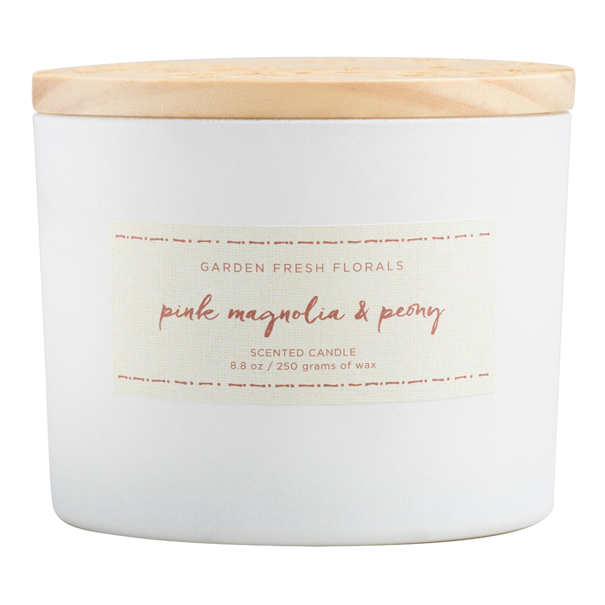 Pink Magnolia & Peony Floral Lid Scented Candle by World Market