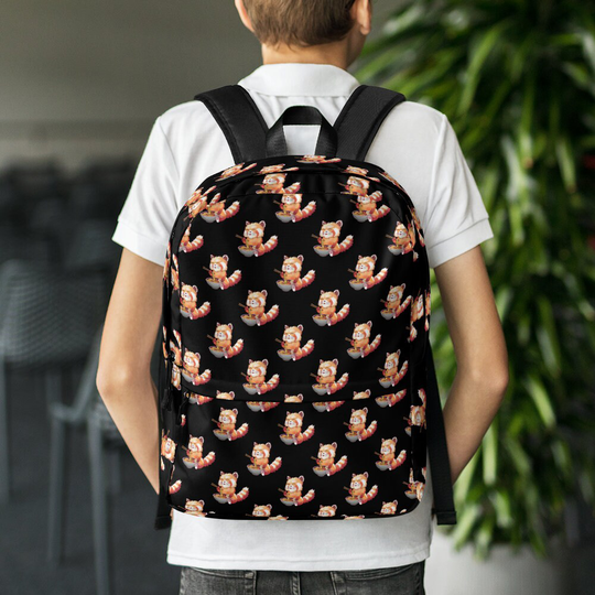 Red Panda Ramen Backpack, Pattern School Bag, Travel College Backpack Gift, Theme Kid