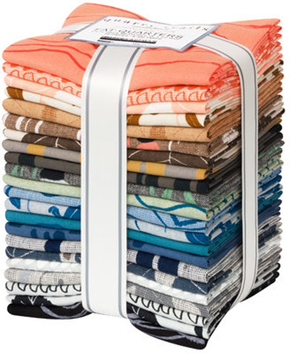 Quarry Trail Cotton & Linen Blend Fat Quarter Bundle By Anna Graham 22 Assorted Fabrics For Robert Kaufman Fq-1746-22