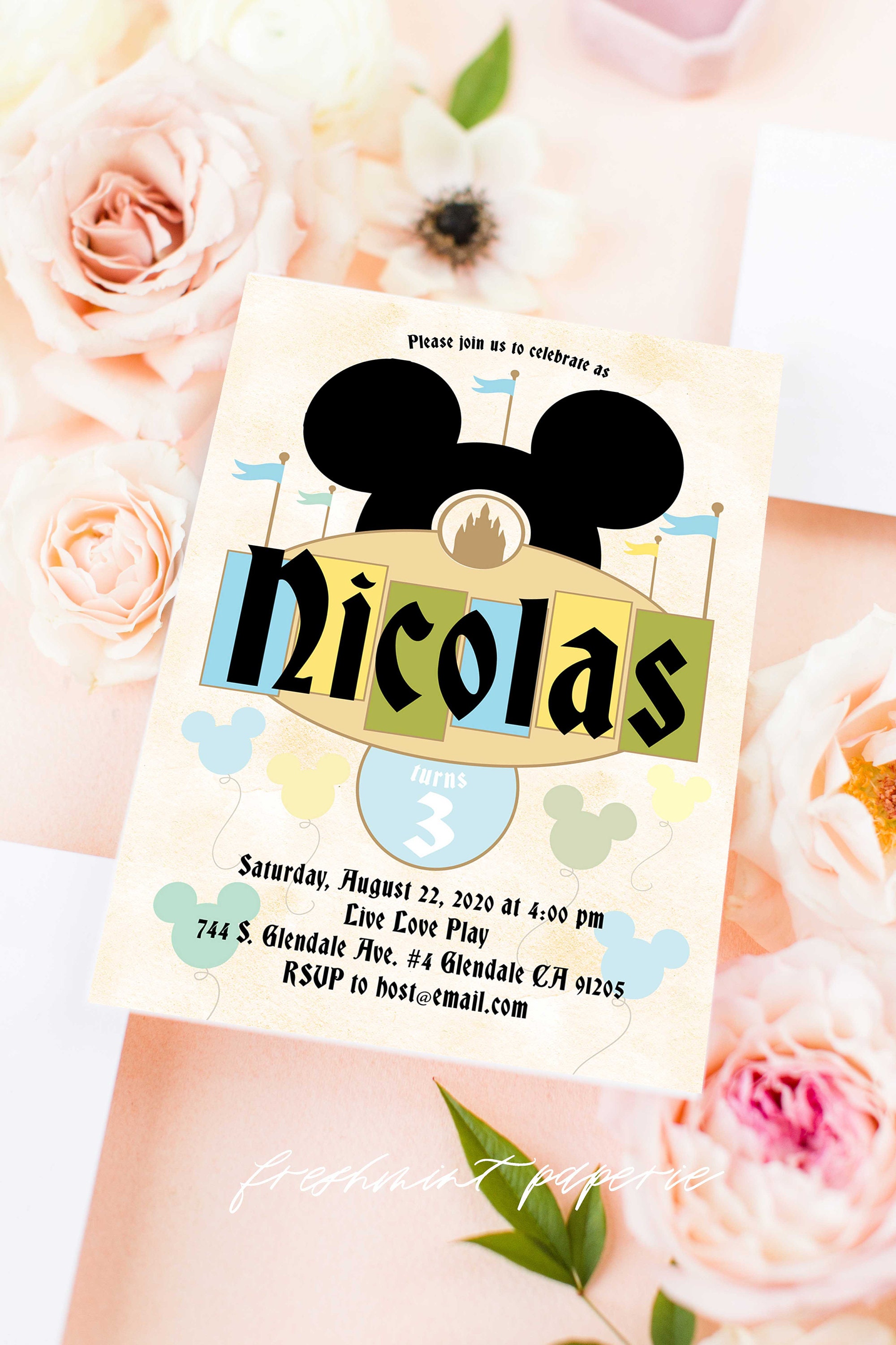 Vintage Mickey Mouse Invitation - Birthday Classic Printable