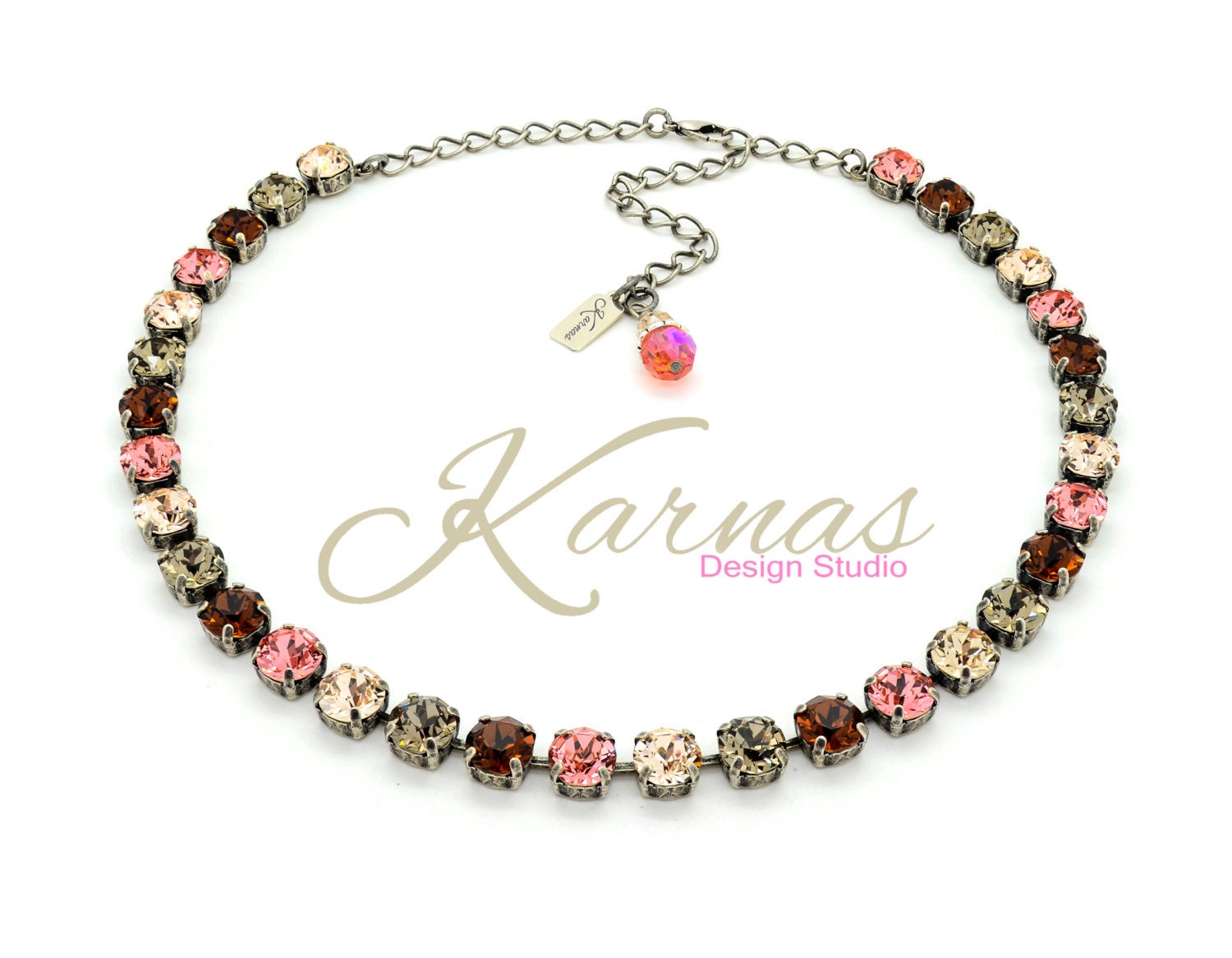 Holiday Fruitcake 8mm Necklace Made With Premium Kds Crystal Choose Your Finish Karnas Design Studio Free Shipping