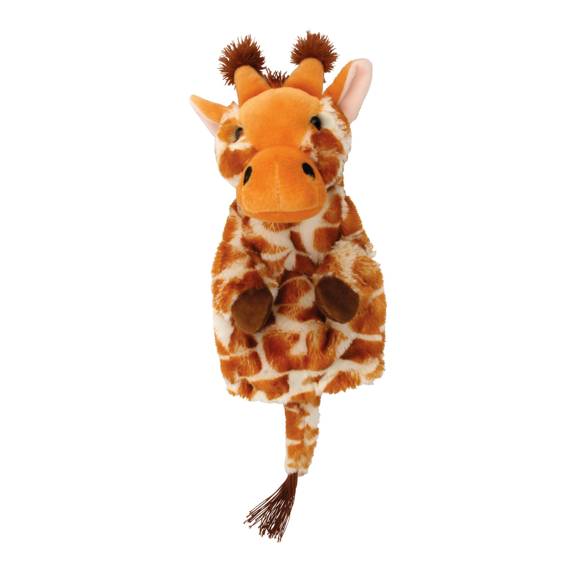 Giraffe Plush Hand Puppet: Brown/Yellow - Polyester by World Market