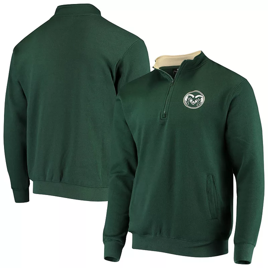 Men's Colosseum Green Colorado State Rams Tortugas Logo Quarter-Zip Pullover Jacket, Size: Small, CST Green