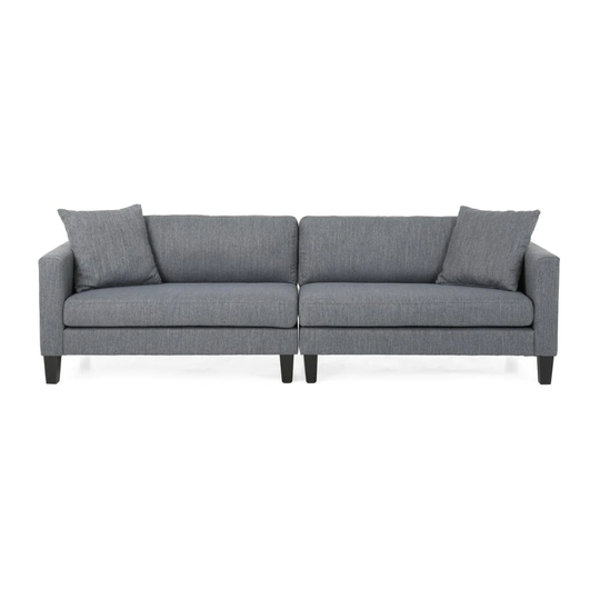 Best Selling Home Decor Clemons Modern Charcoal and Dark Brown Polyester/Blend Sectional in Gray | 313146