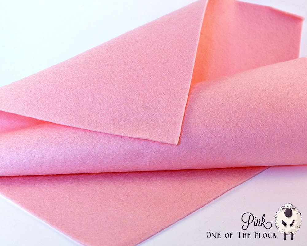 Pink Wool Felt, Merino Blend Felt Yardage, Fabric, Pink Yardage