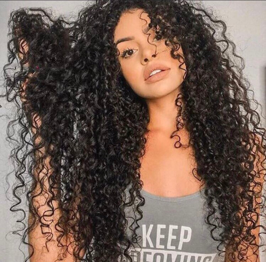 26" 100% Human Hair Black Deep Curly Brazilian Lace Front Wig Newnew & Never Worn