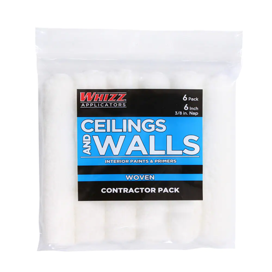 WHIZZ Ceilings and Walls 6-Pack 6-in x 3/8-in Nap Mini Woven Synthetic Blend Paint Roller Cover | 94046