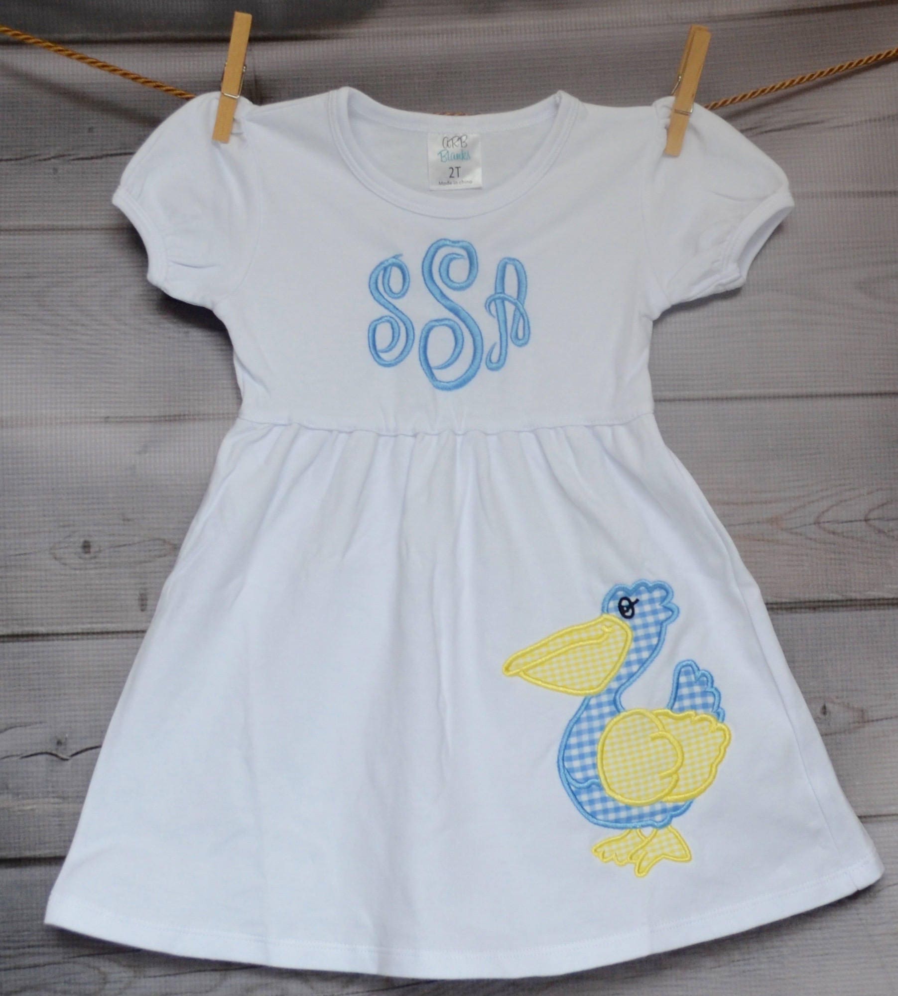 Girls Personalized Pelican Applique Shirt Or Bodysuit Girl Boy