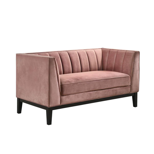 Picket House Furnishings Calabasas Modern Marine Rose Polyester/Blend Loveseat in Red | UCI3682202